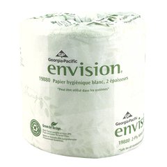 Toilet Tissue envision® White 2-Ply Standard Size Cored Roll 550 Sheets 4 X 4-1/20 Inch - 19880/01