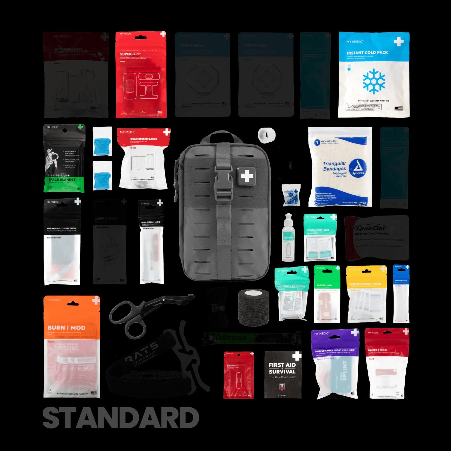 FIrst Aid Kit My Medic™ MYFAK Standard Gray Nylon Bag MM-KIT-U-MED-GRY-STN-V2