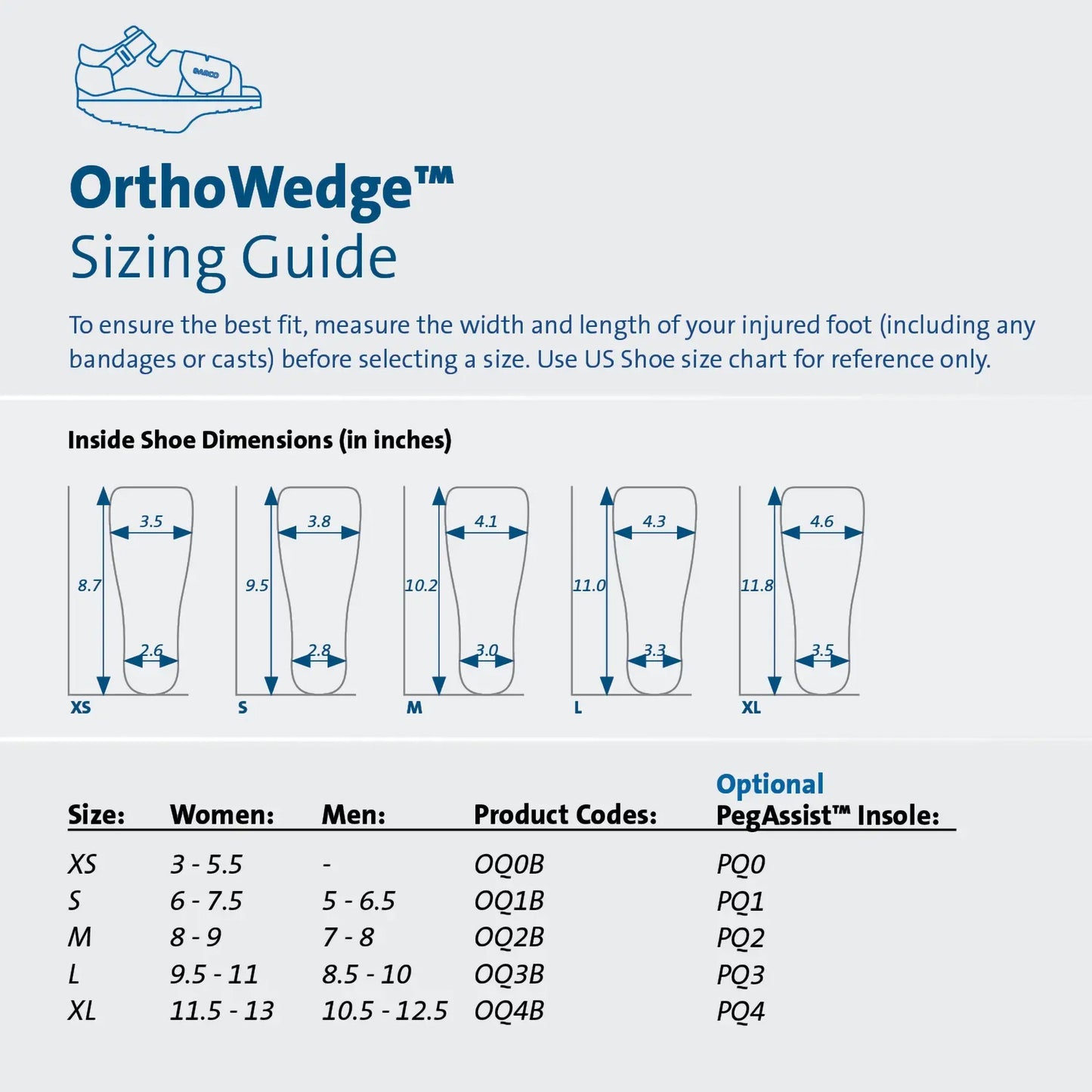 Darco® OrthoWedge™ Post-Op Shoe, X-Large OQ4B