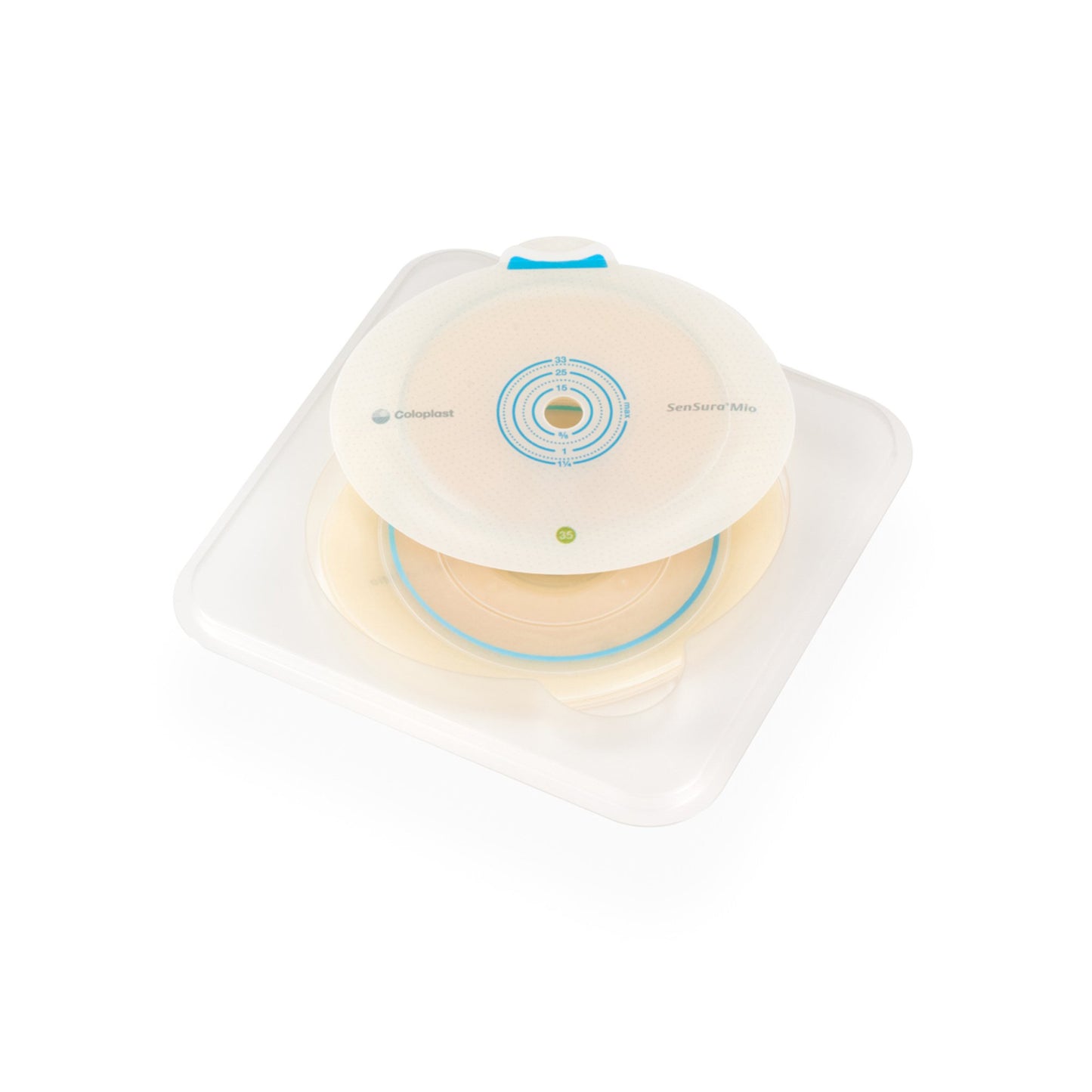 SenSura® Mio Flex Flat Ostomy Barrier, Trim to Fit 10 – 33 mm, Green Match 10551