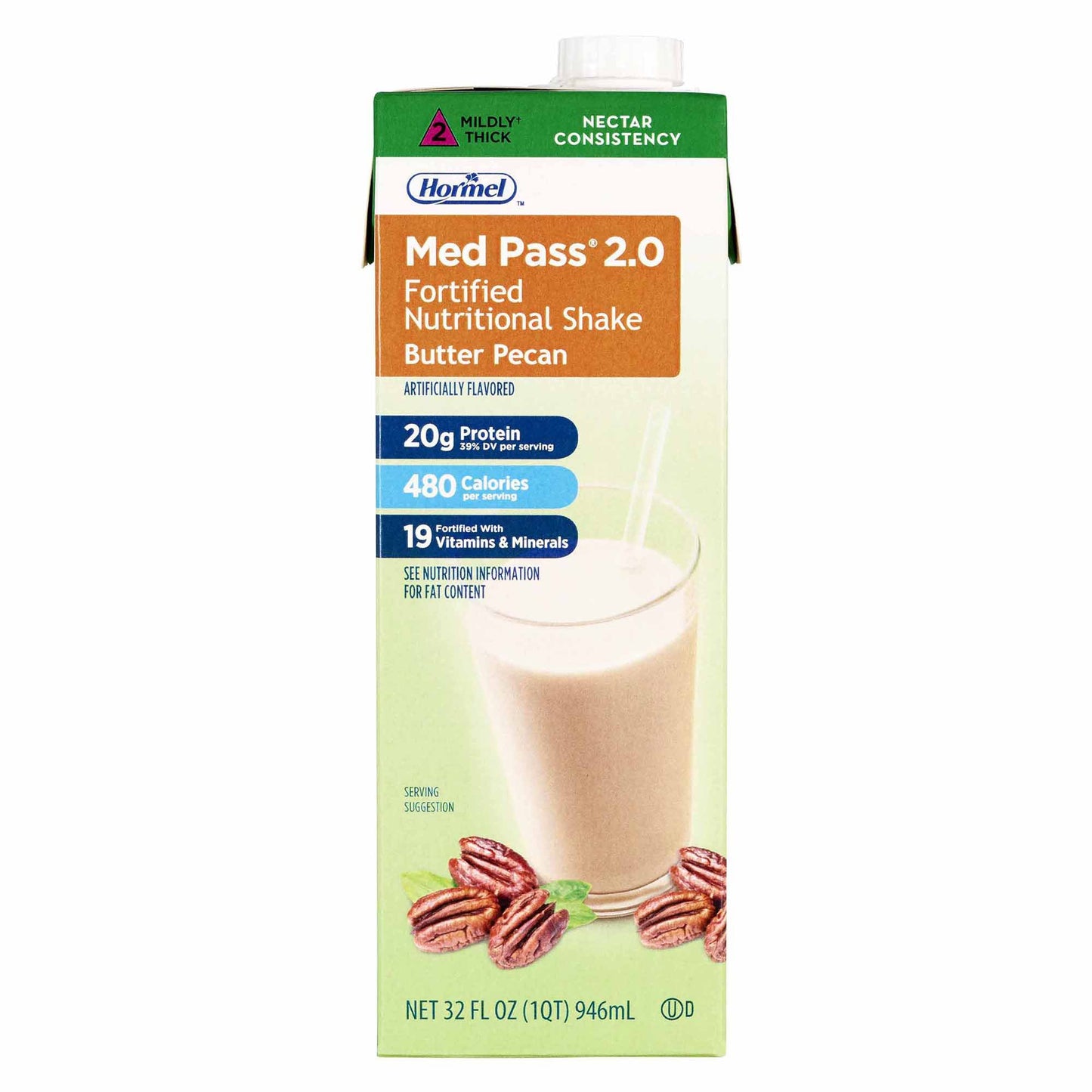Oral Supplement Med Pass® 2.0 Butter Pecan Flavor Liquid 32 oz. Carton - 46463