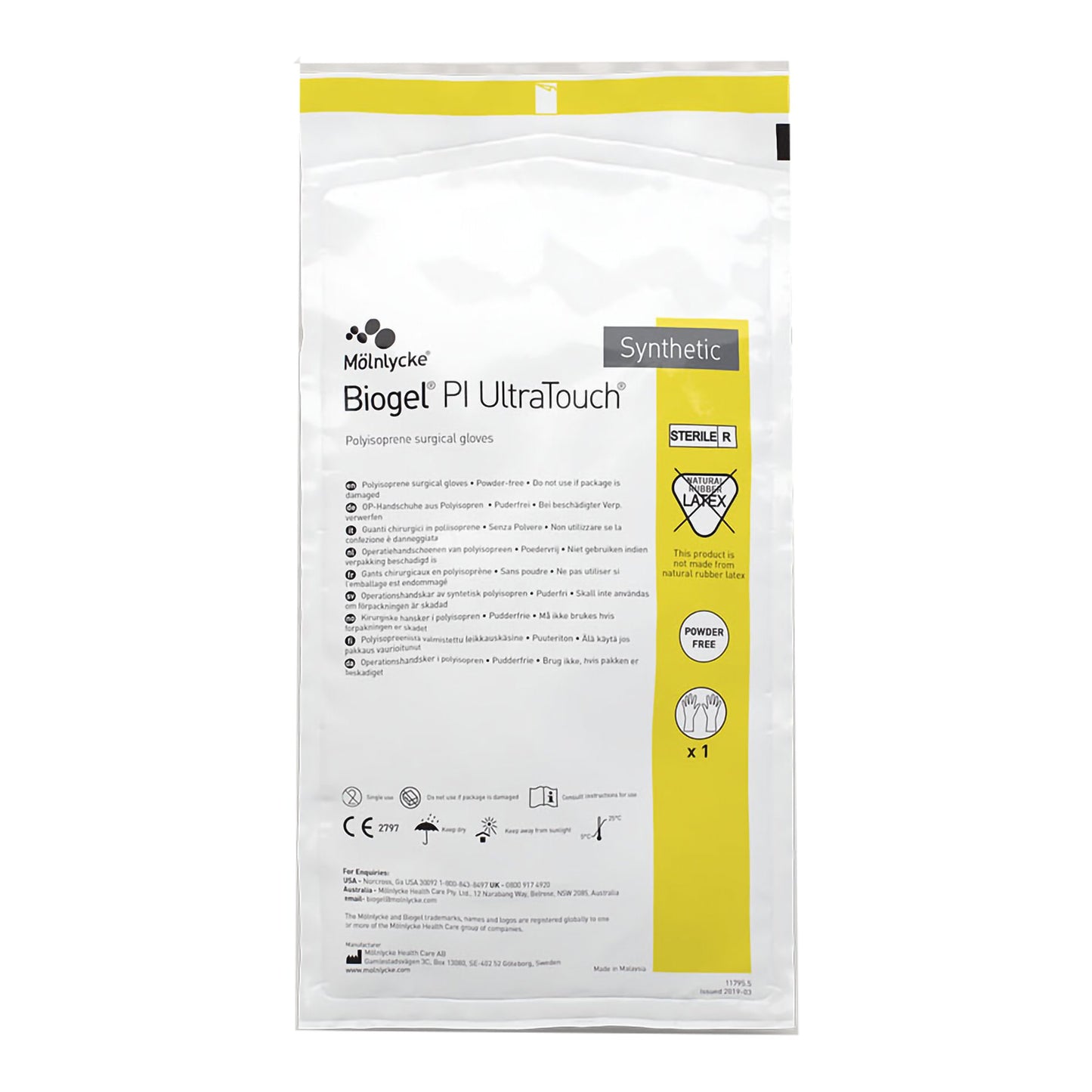 Surgical Glove Biogel® PI UltraTouch™ Size 7 Sterile Polyisoprene Standard Cuff Length Micro-Textured Opaque Beige Chemo Tested - 41170