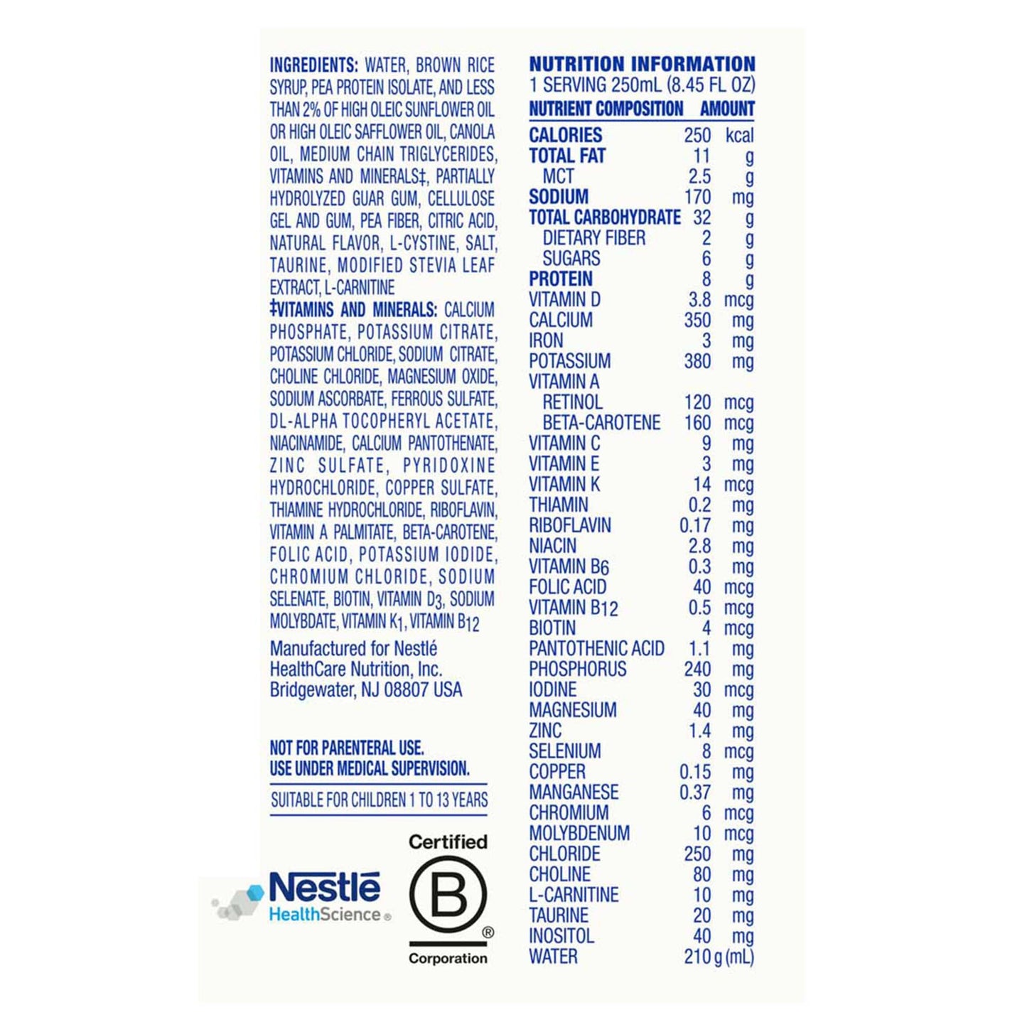 Compleat® Pediatric Standard Plant-Based 1.0 Cal Tube Feed Formula, Vanilla 00043900560410