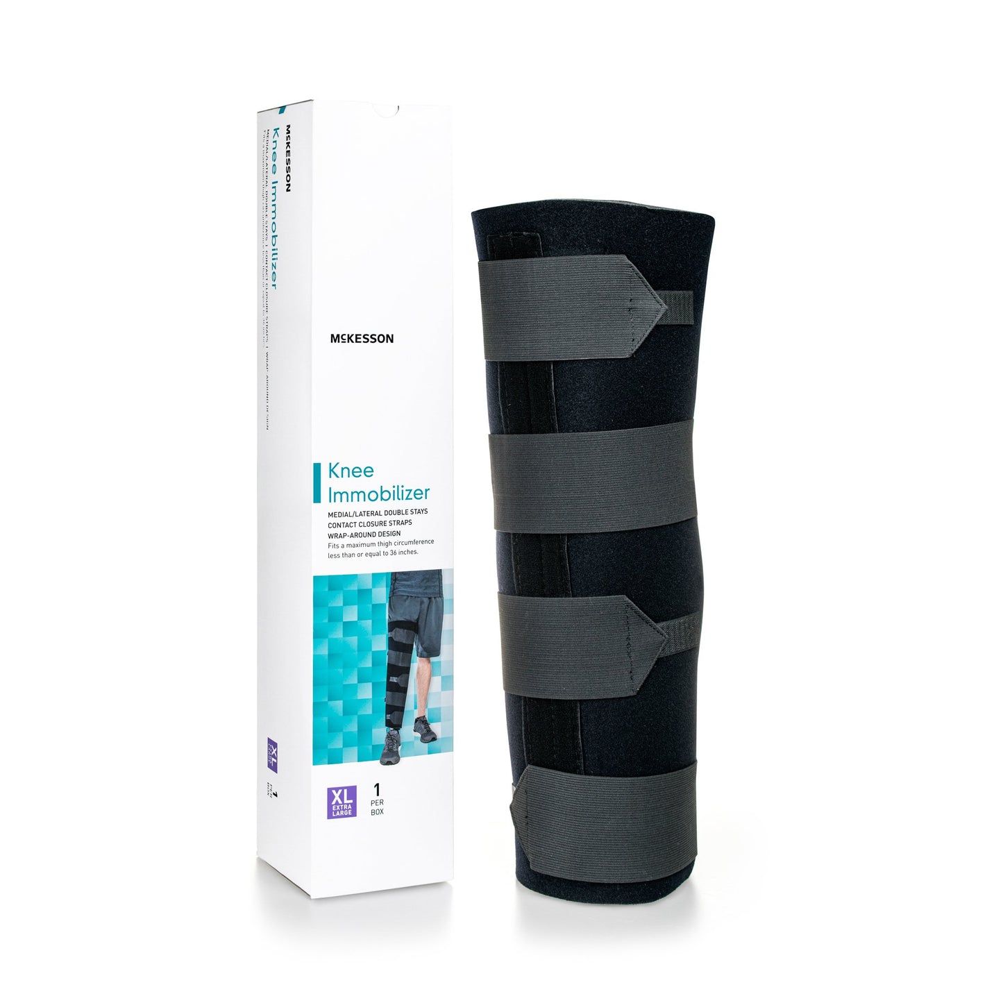 Knee Immobilizer McKesson X-Large Up to 36 Inch Thigh Circumference 22 Inch Length Left or Right Knee - 155-79-96021