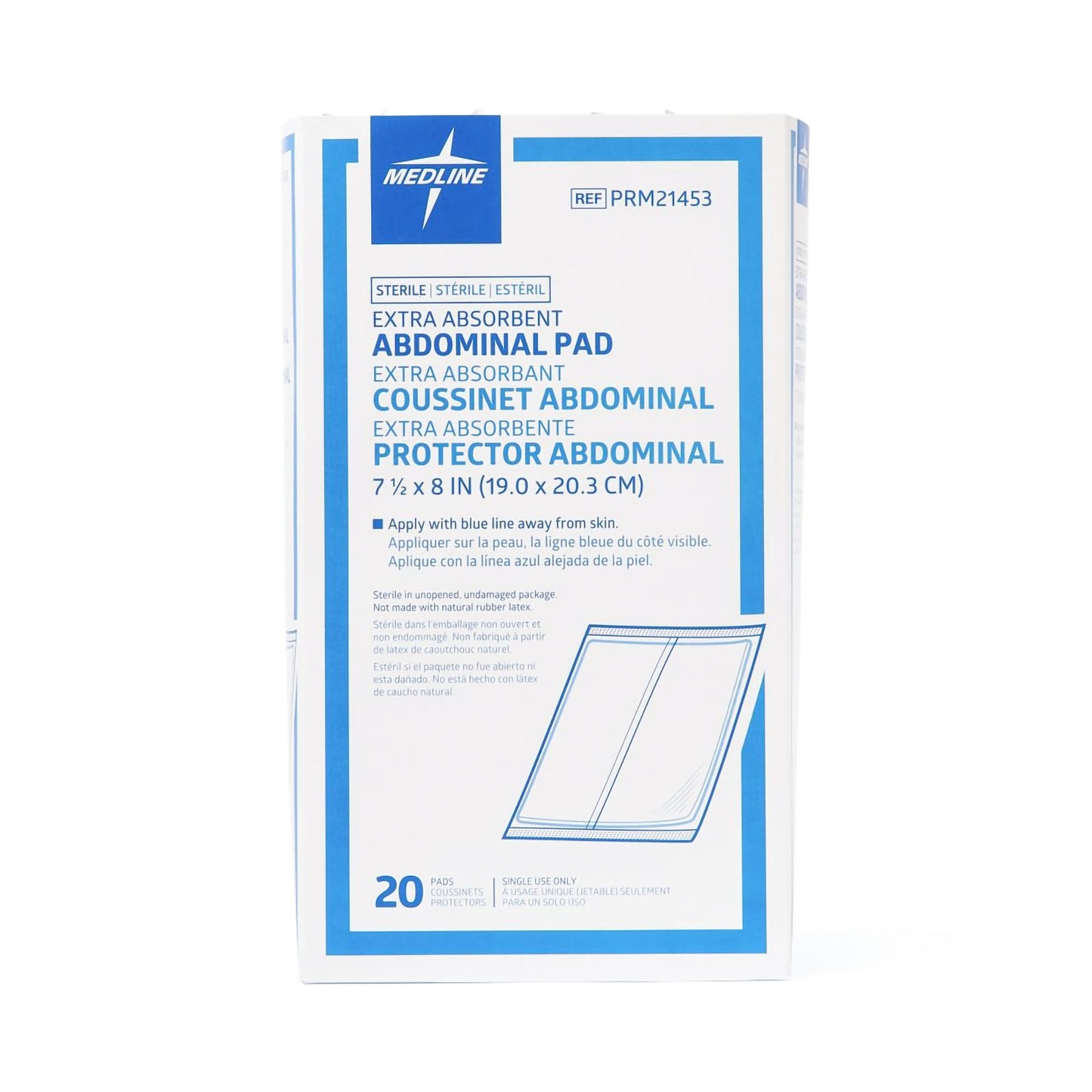 Caring® Abdominal Pad, 7-1/2 x 8 Inch PRM21453
