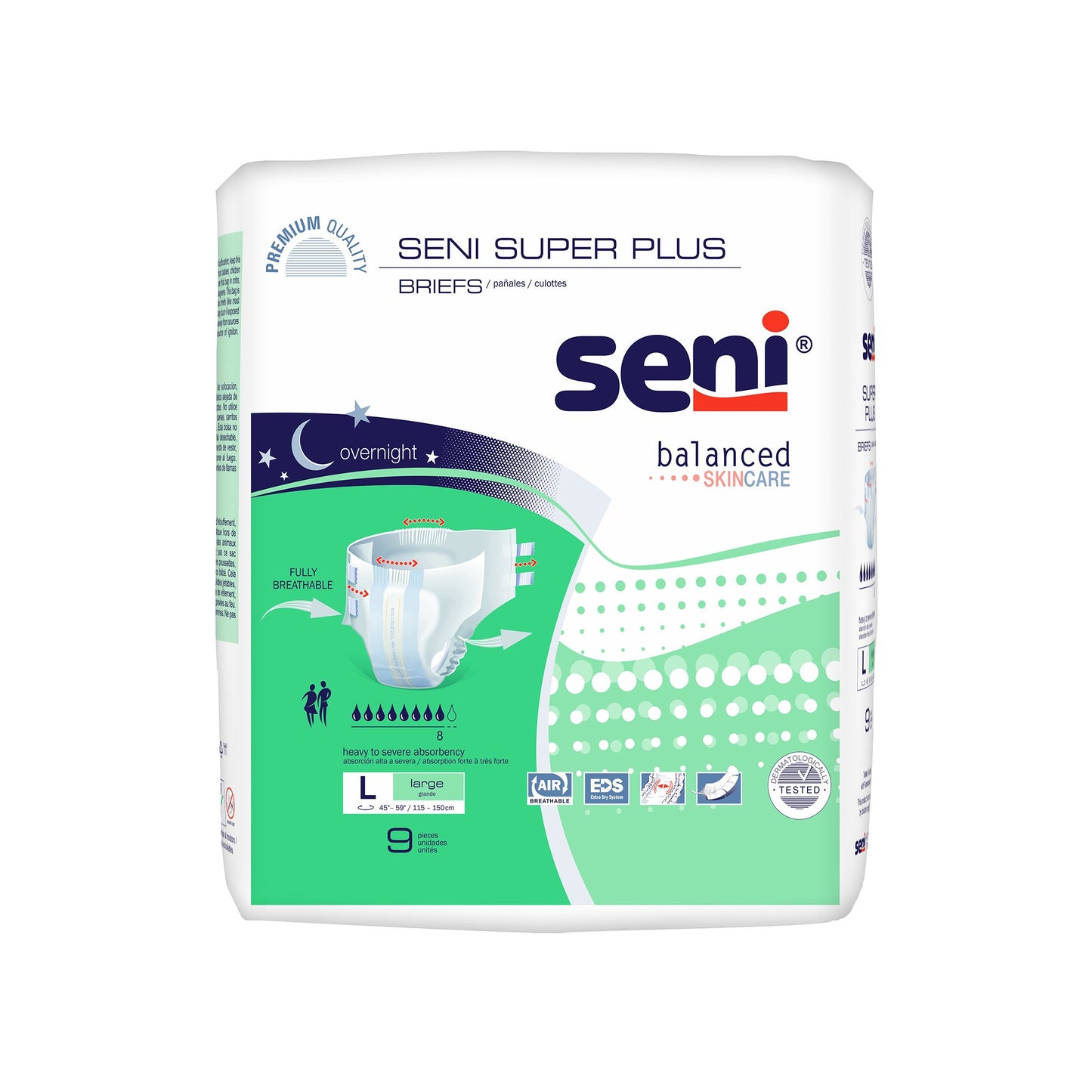 Unisex Adult Incontinence Brief Seni® Super Plus Large Disposable Heavy Absorbency - S-LA09-BP1