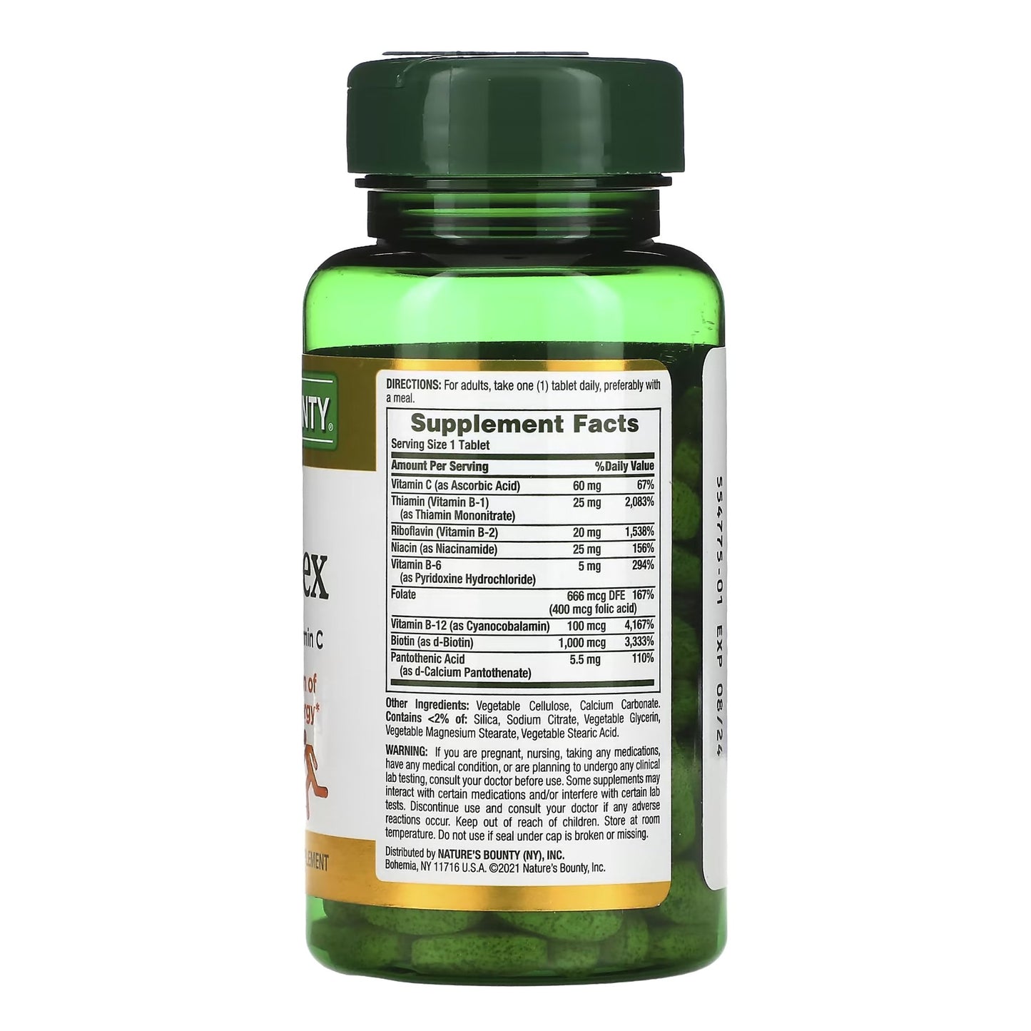 Multivitamin Supplement Nature's Bounty® Vitamin B / Folic acid / Ascorbic Acid 60 mg - 100 mcg - 400 mcg Strength Tablet 150 per Bottle 07431213168