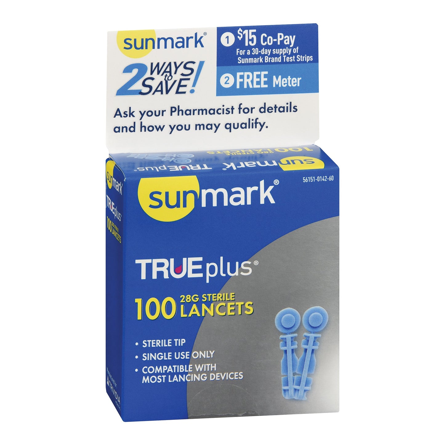 McKesson Brand sunmark TRUEplus Lancet 56151014260, Box of 100