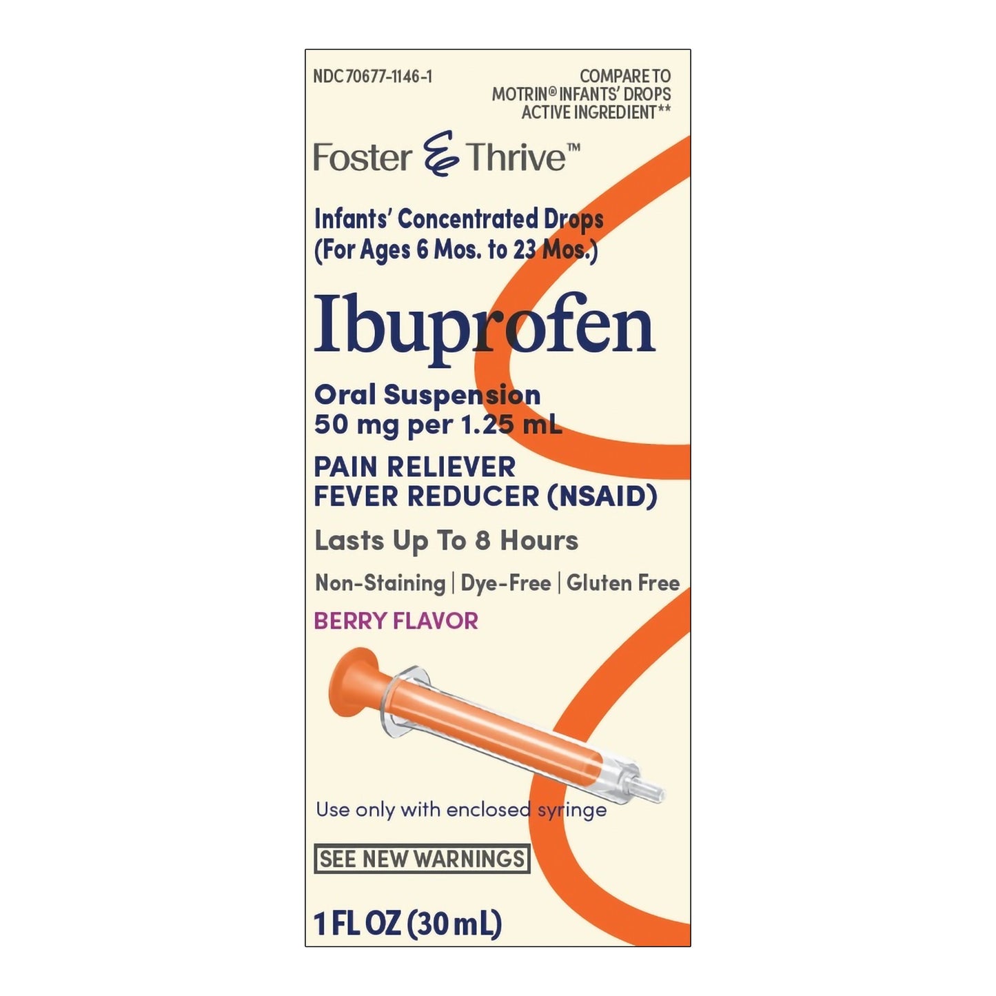 Foster & Thrive™ Ibuprofen 50 mg Per 1.25 mL Infants' Concentrated Drops Berry 70677114601