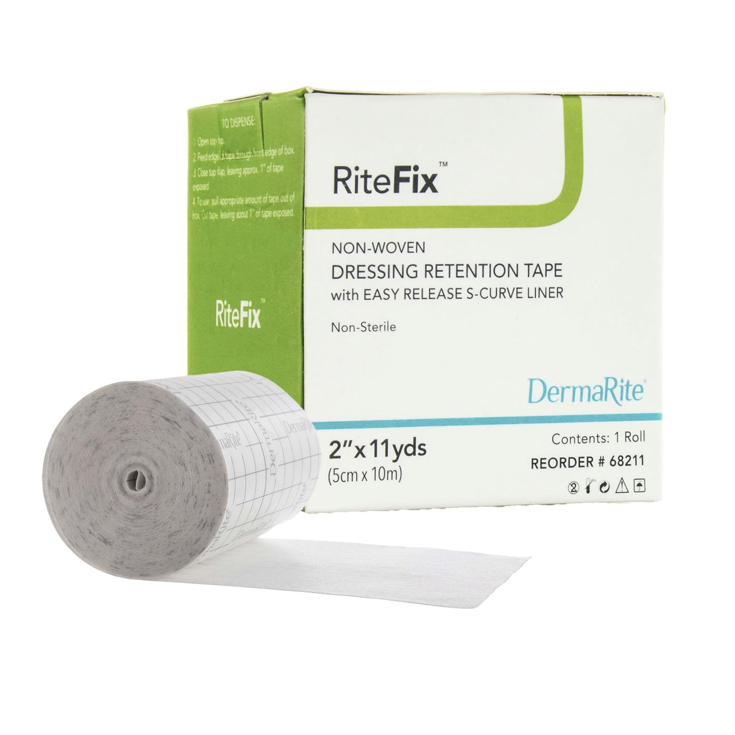 Water Resistant Dressing Retention Tape with Liner RiteFix™ White 2 Inch X 11 Yard Nonwoven NonSterile - 68211