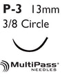 Absorbable Suture with Needle Coated Vicryl™ Polyglactin 910 P-3 3/8 Circle Precision Reverse Cutting Needle Size 5-0 Braided - J463G