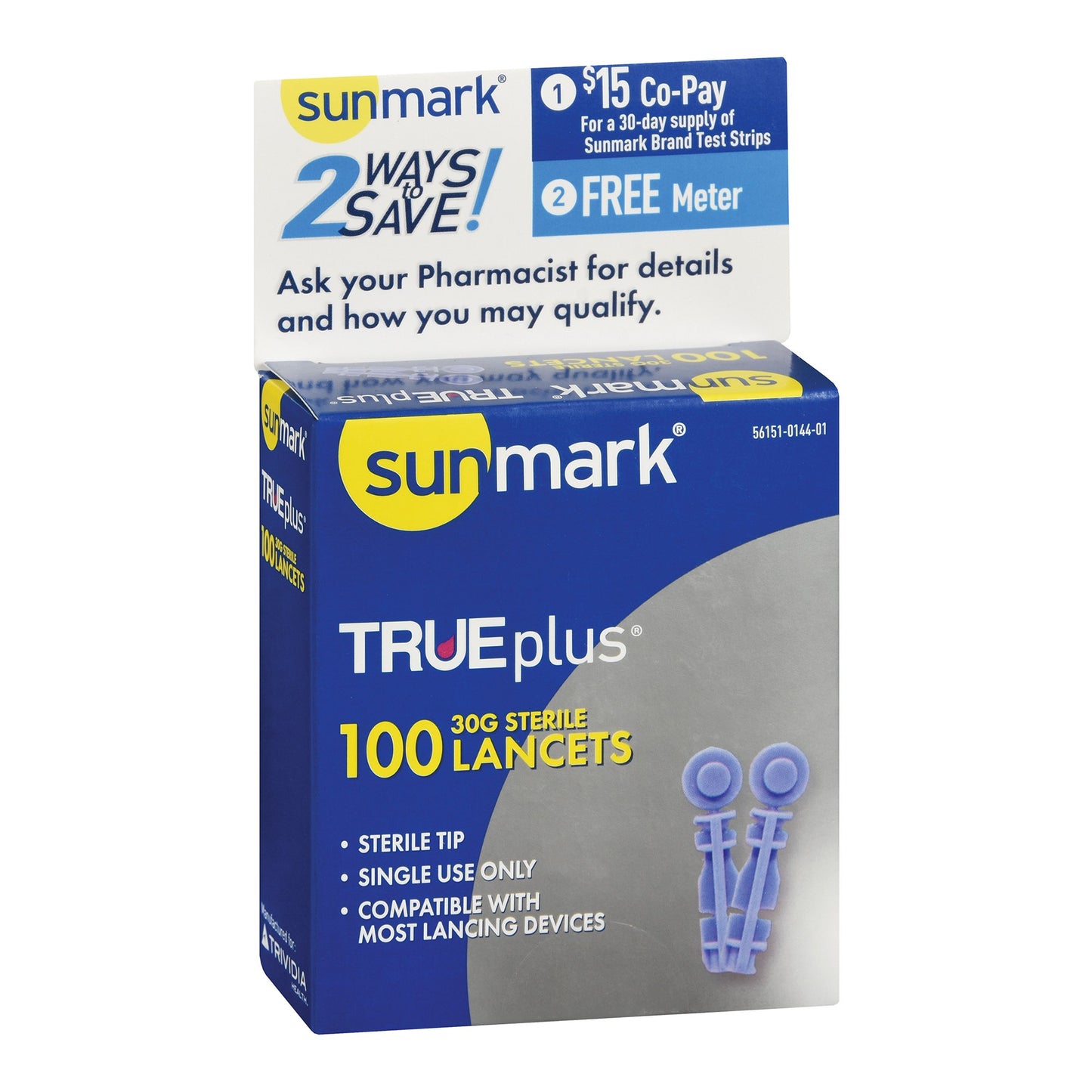 McKesson Brand sunmark TRUEplus Lancet 56151014401, Box of 100