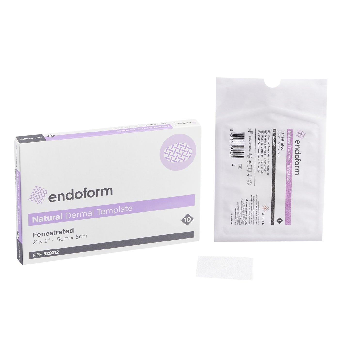 Collagen Dressing with ECM Endoform® Natural – Fenestrated 2 X 2 Inch Fenestrated Square Sterile - 529312