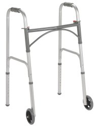 drive™ Dual Release Folding Walker with Wheels 10244-4
