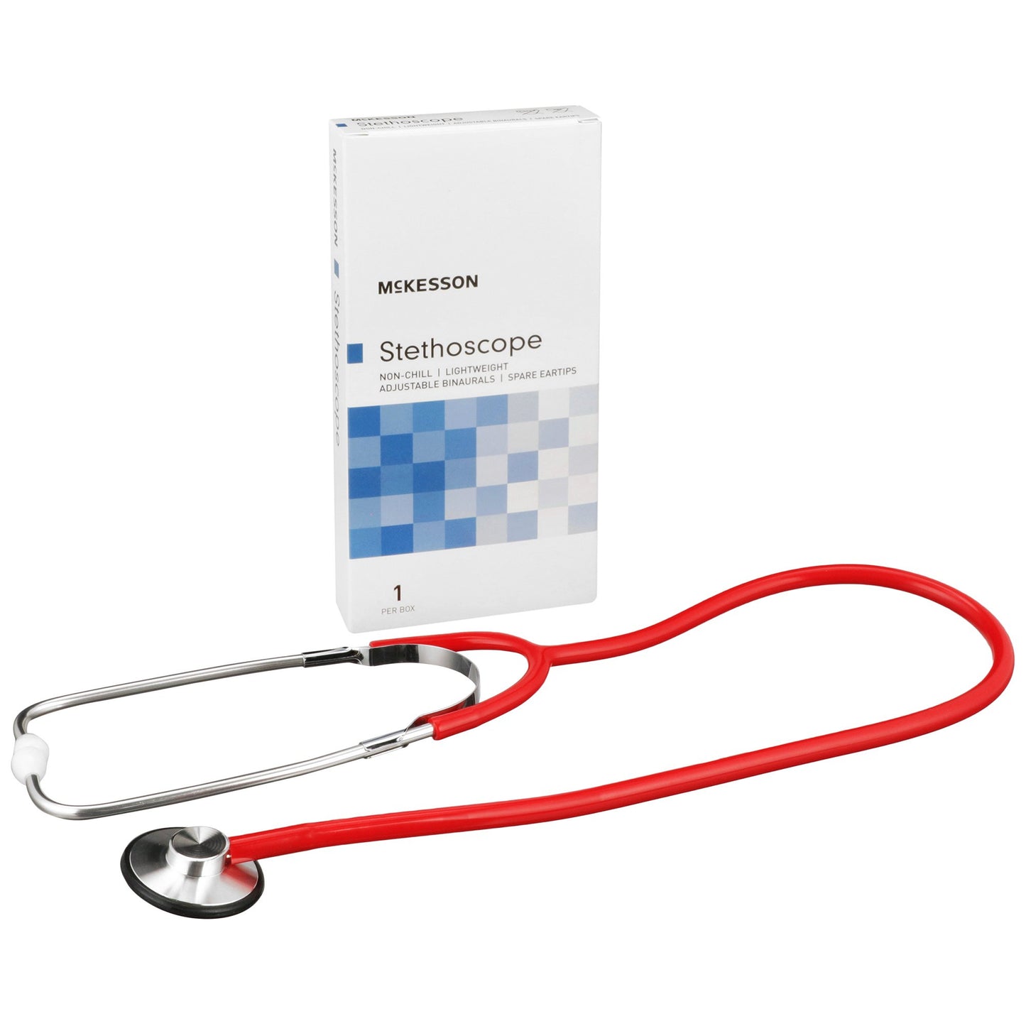General Exam Stethoscope McKesson Red 1-Tube 21 Inch Tube Single Sided Chestpiece - 01-660RGM