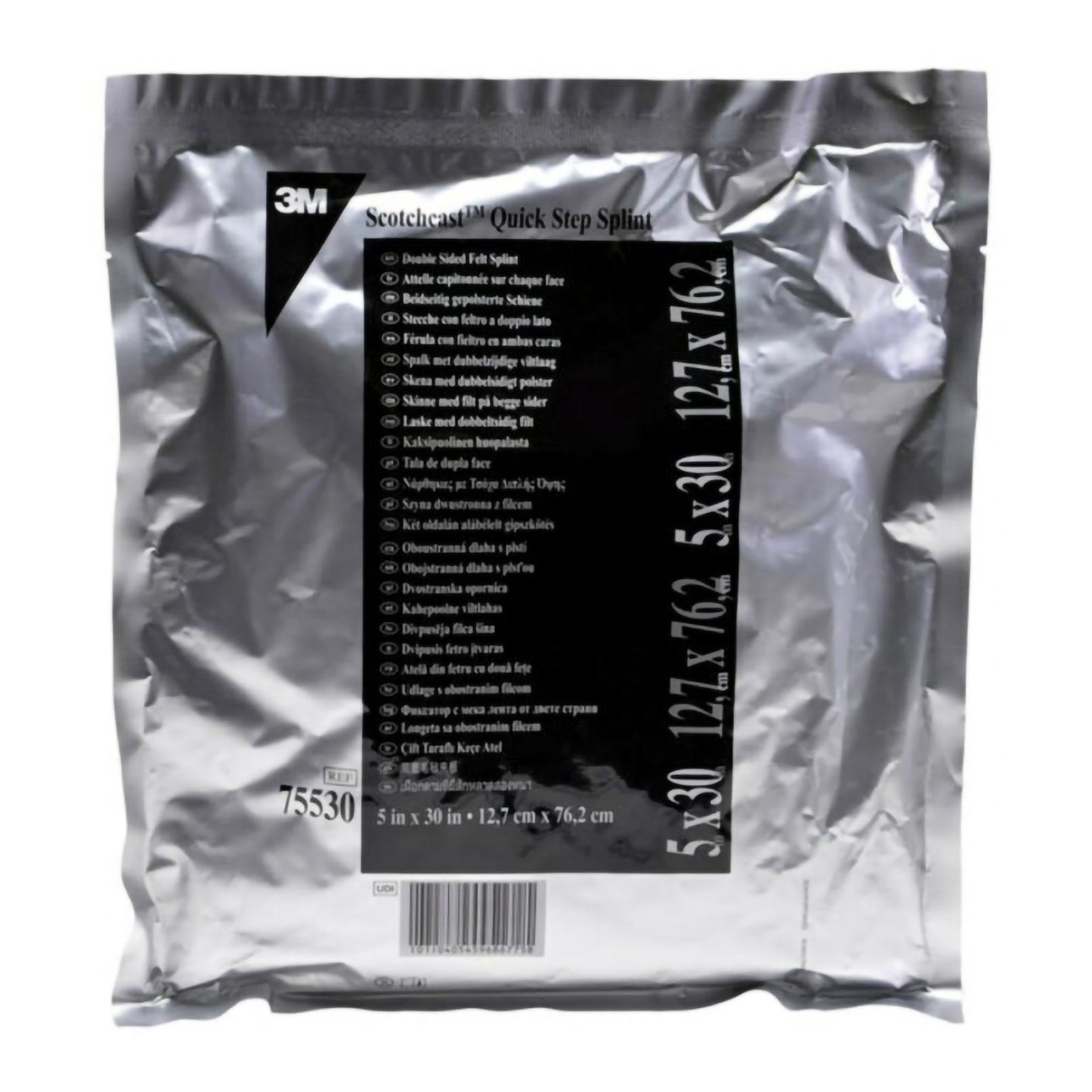 Padded Precut Splint 3M™ Scotchcast™ Quick Step Double Sided Felt 5 X 30 Inch Felt / Fiberglass White - 75530