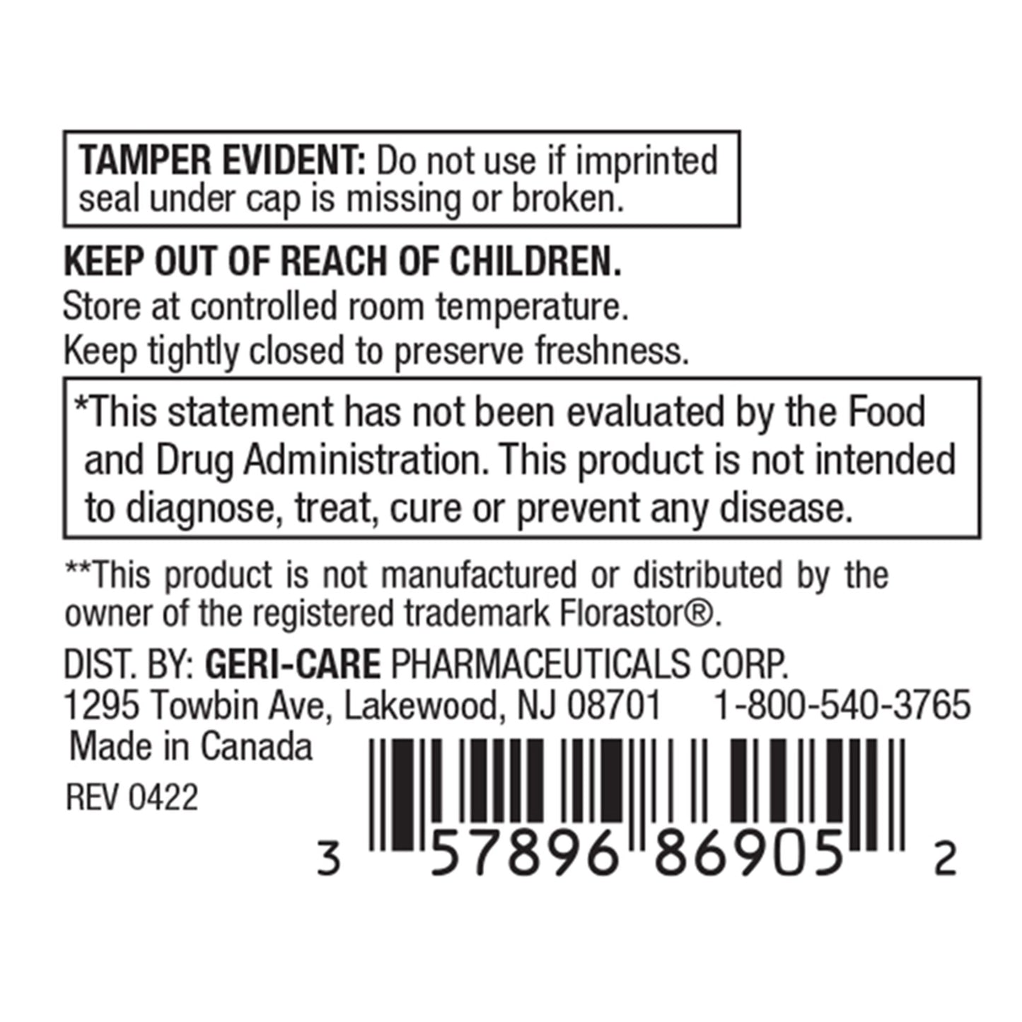 Geri-Care Probiotic Dietary Supplement 869-05-GCP