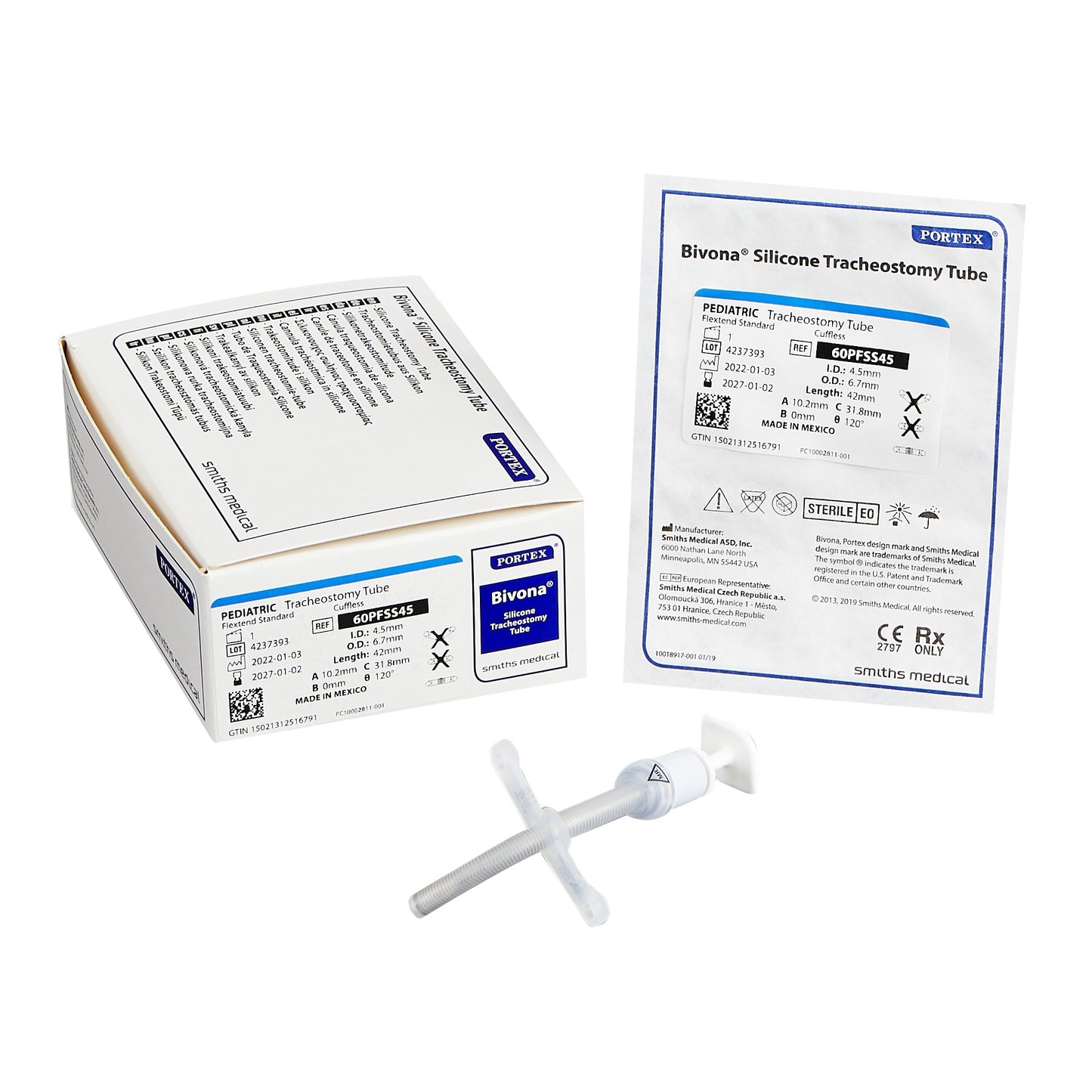 Smiths Medical ASD, Inc. Bivona FlexTend Plus Tracheostomy Tube 60PFSS45, 1 Each