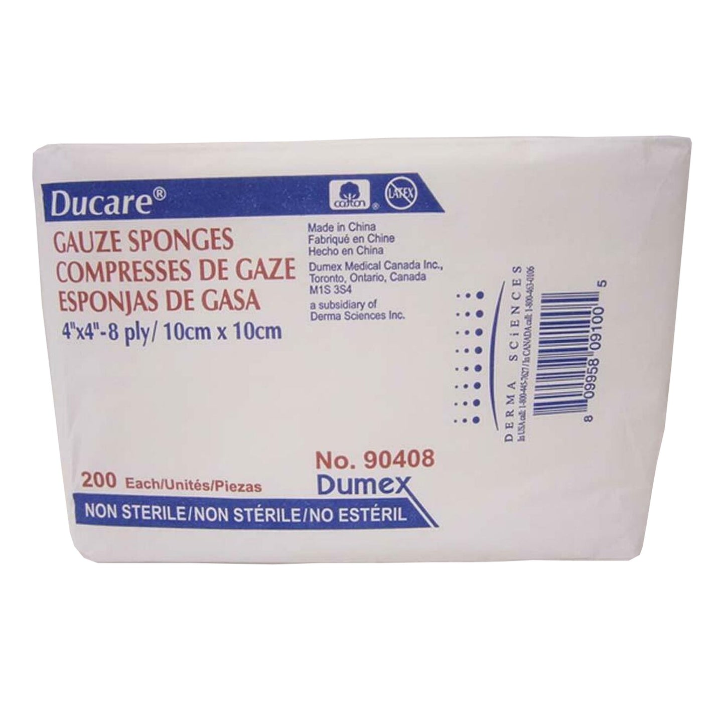 Ducare Gauze Sponge, 4 x 4 Inch, 8-Ply 90408