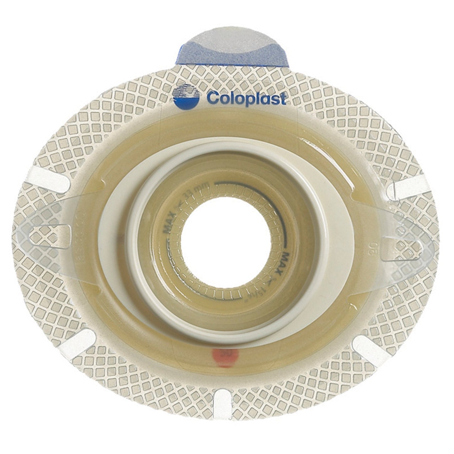 Ostomy Barrier SenSura® Click Xpro Trim to Fit, Extended Wear Double Layer Adhesive 50 mm Flange Red Code System 3/8 to 1-3/4 Inch Opening - 10025