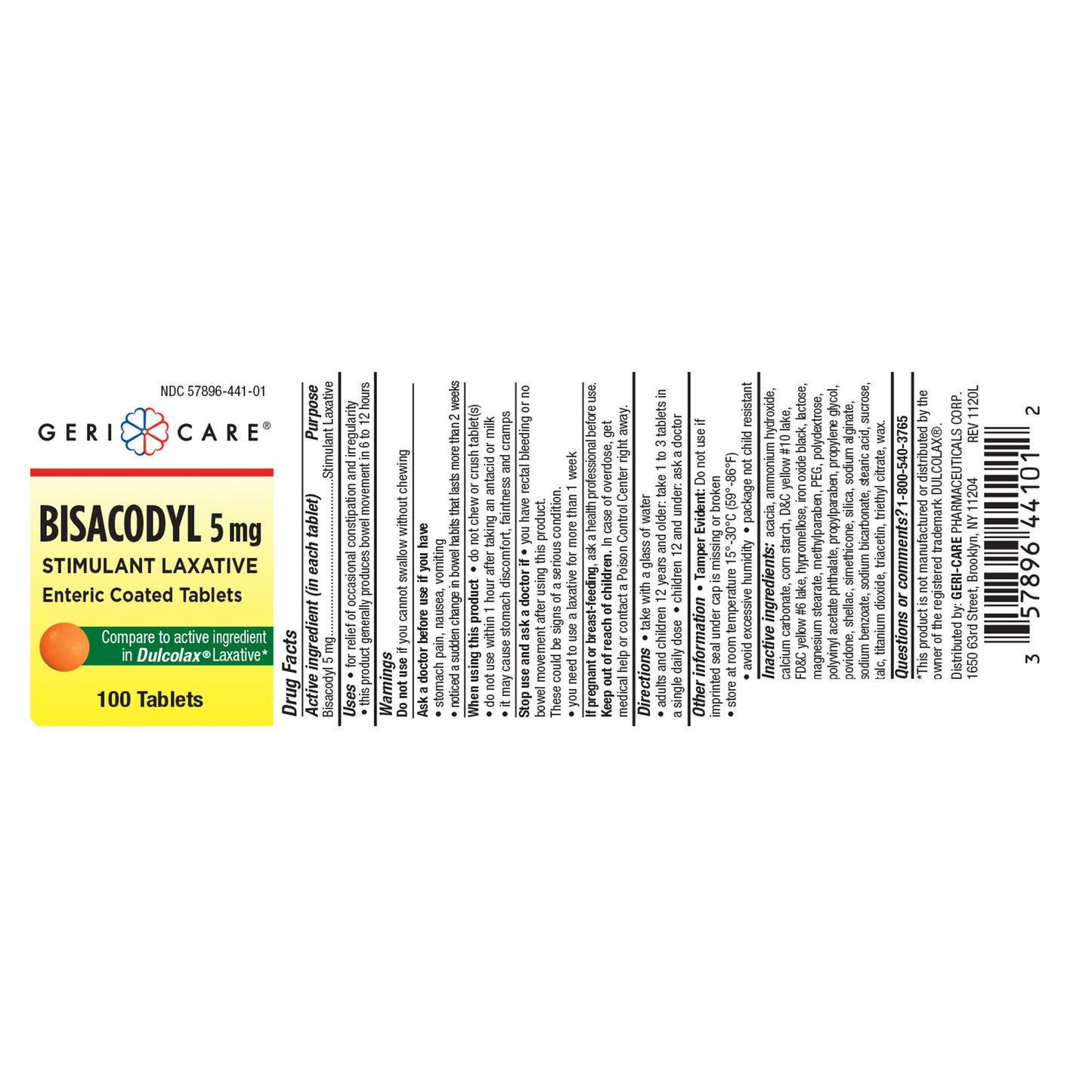 Geri-Care® Bisacodyl Stimulant Laxative 441-01-GCP