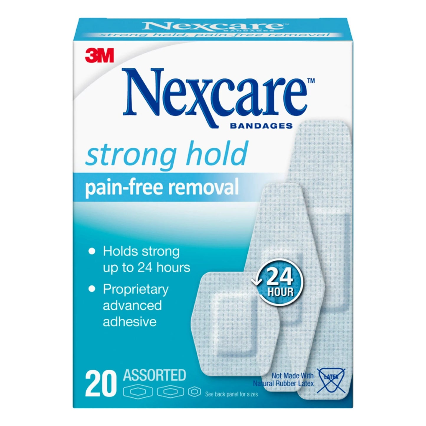 Adhesive Strip Nexcare™ Sensitive Skin 7/8 X 1-1/4 Inch / 1-1/8 X 3 Inch / 15/16 X 1 - 1/8 Inch Silicone Rectangle White Sterile - SSB-20A