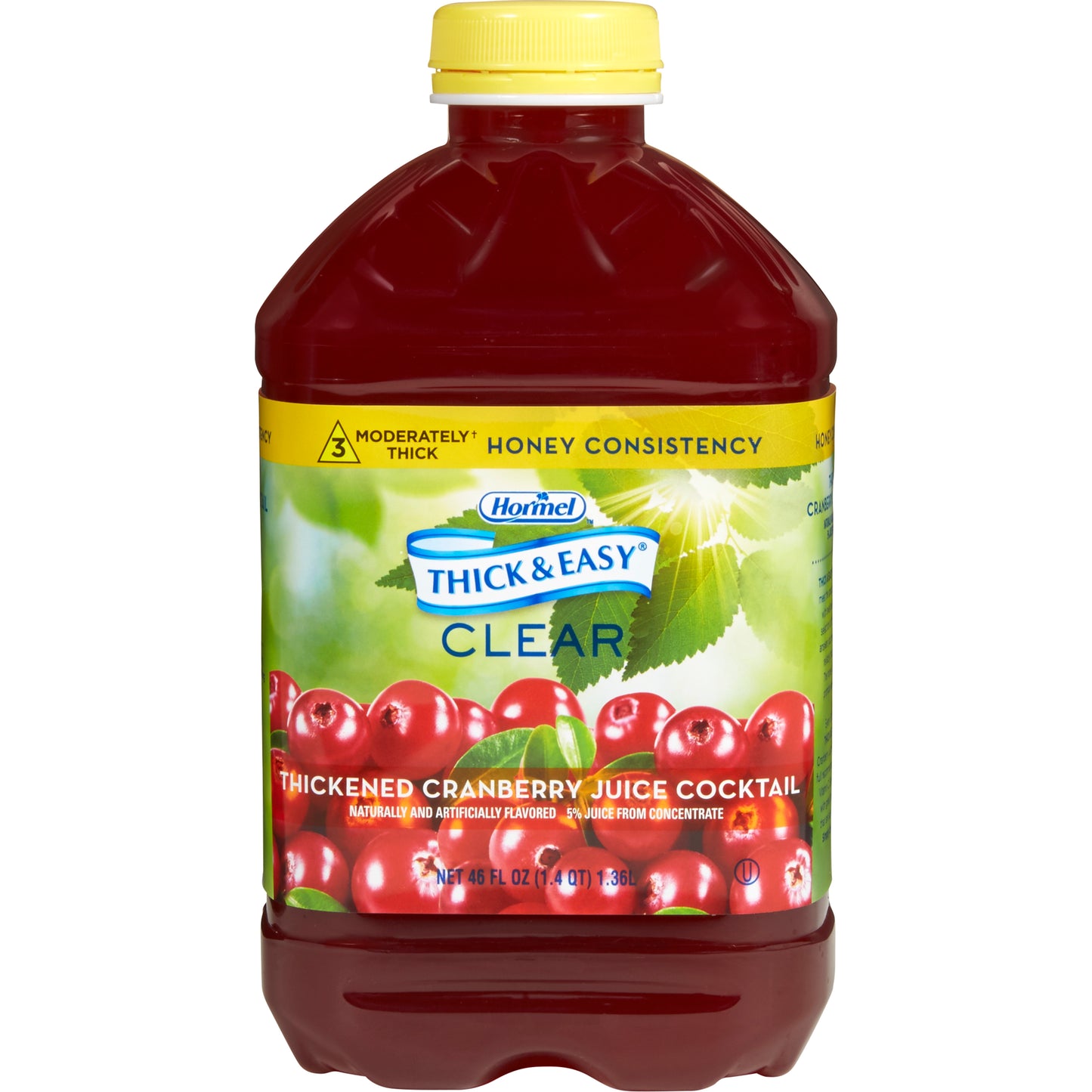 Thickened Beverage Thick & Easy® 46 oz. Bottle Cranberry Juice Cocktail Flavor Liquid IDDSI Level 3 Moderately Thick/Liquidized - 48030