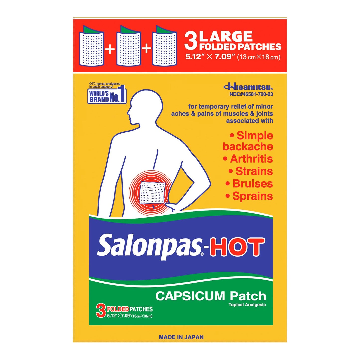 Emerson Healthcare Salonpas Hot Capsaicin Topical Pain Relief 46581070003, CT