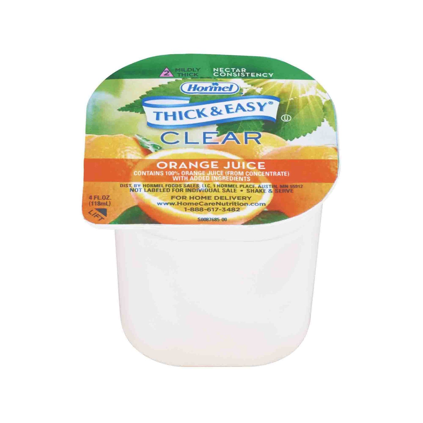 Thickened Beverage Thick & Easy® 4 oz. Portion Cup Orange Flavor Liquid IDDSI Level 2 Mildly Thick - 49144