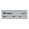 Drug Label Timemed Anesthesia Label Tape Lidocaine_mg/mL Date_Time_Int Gray 1/2 X 1-1/2 Inch - AN-11