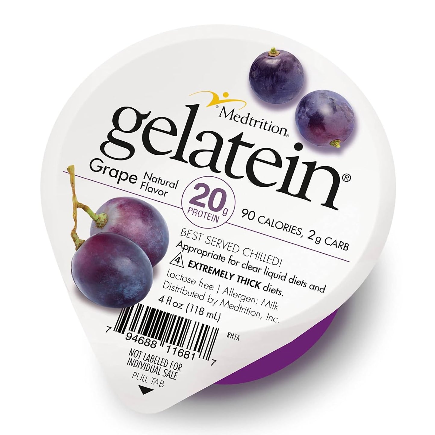 Oral Supplement Gelatein® Grape Flavor Gel 4 oz. Cup - 11681