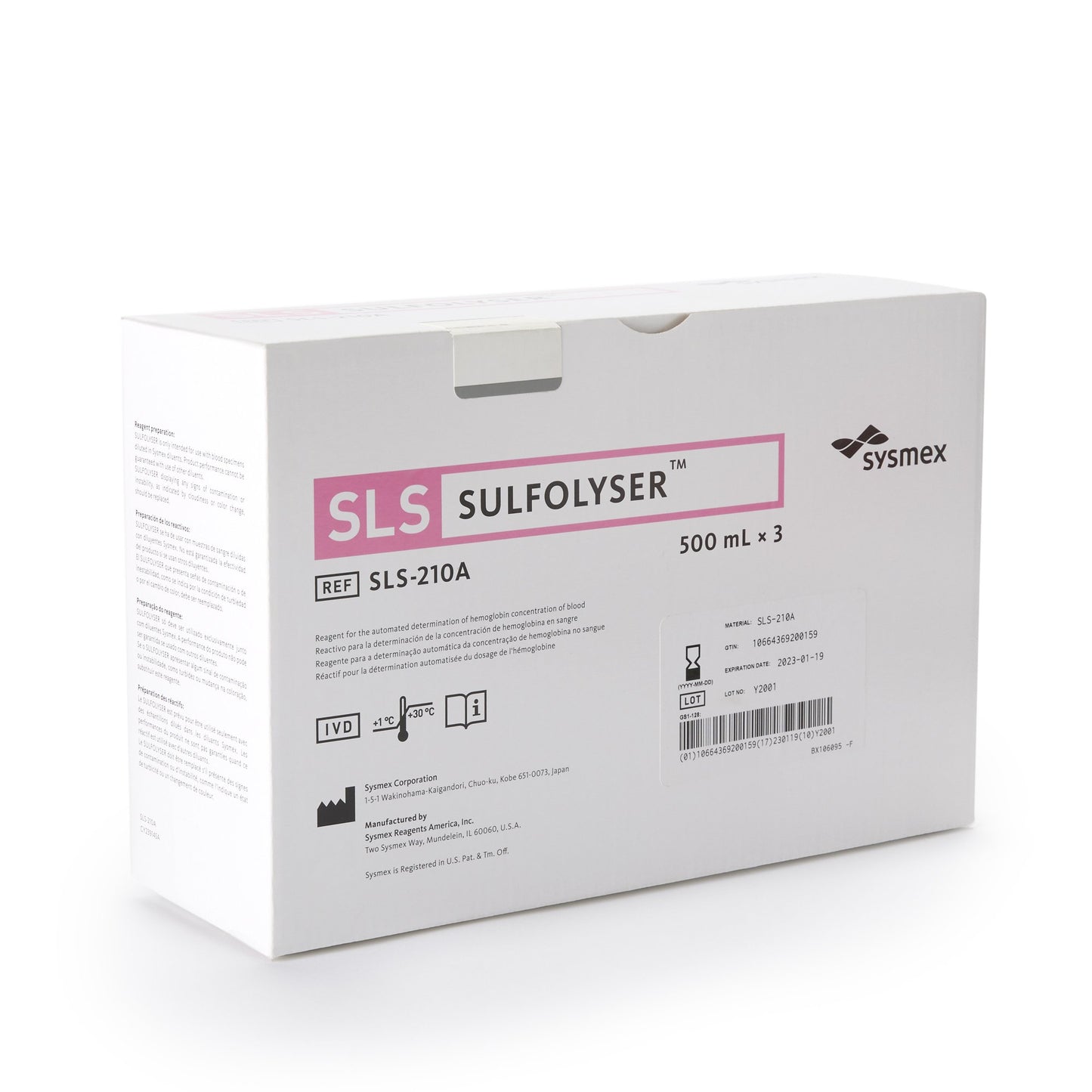Sulfolyser™ for use with Sysmex Automated Hematology Analyzers, Hemoglobin test SLS-210A