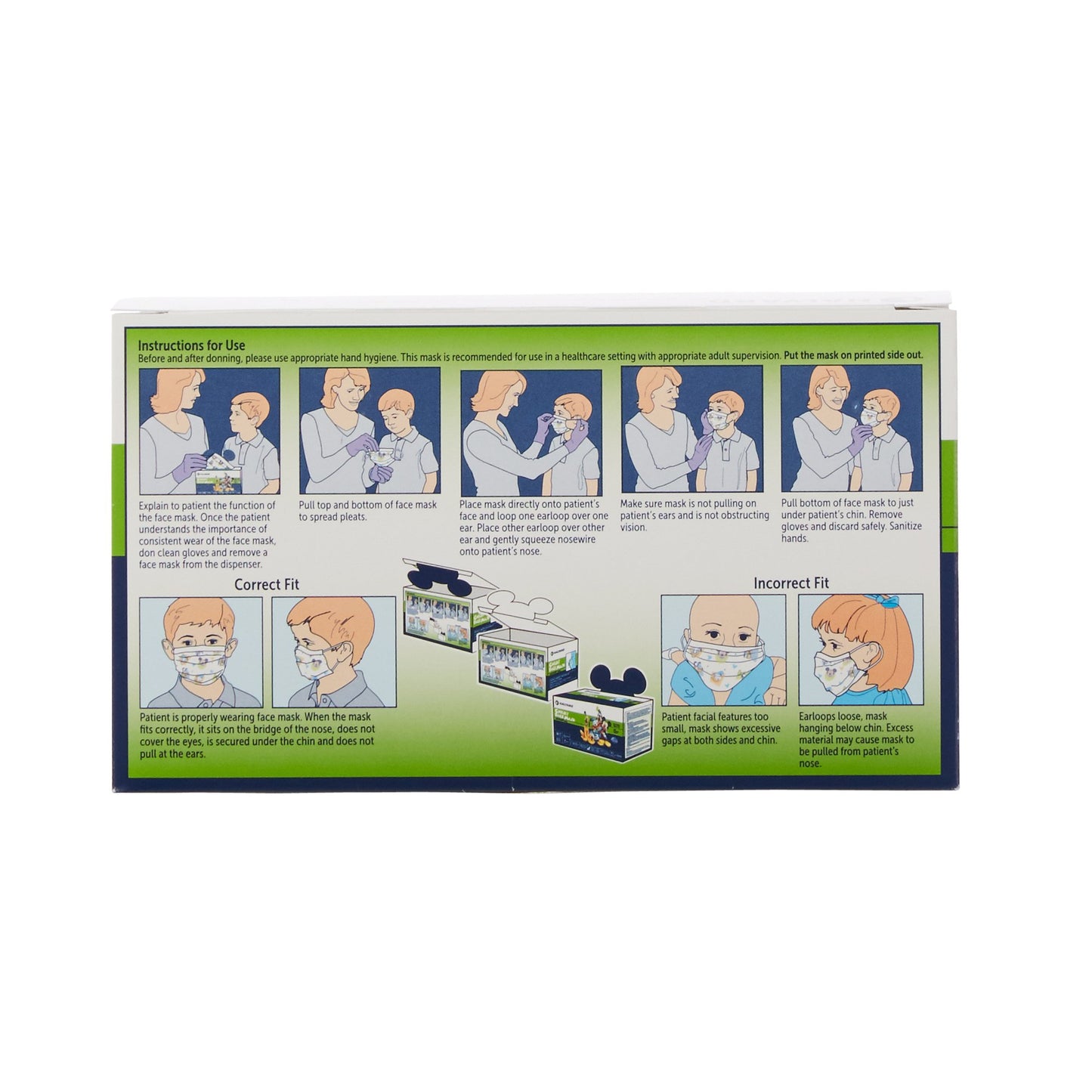 Halyard Procedure Mask Pleated Earloops Child Size Kid Design (Disney) 32856