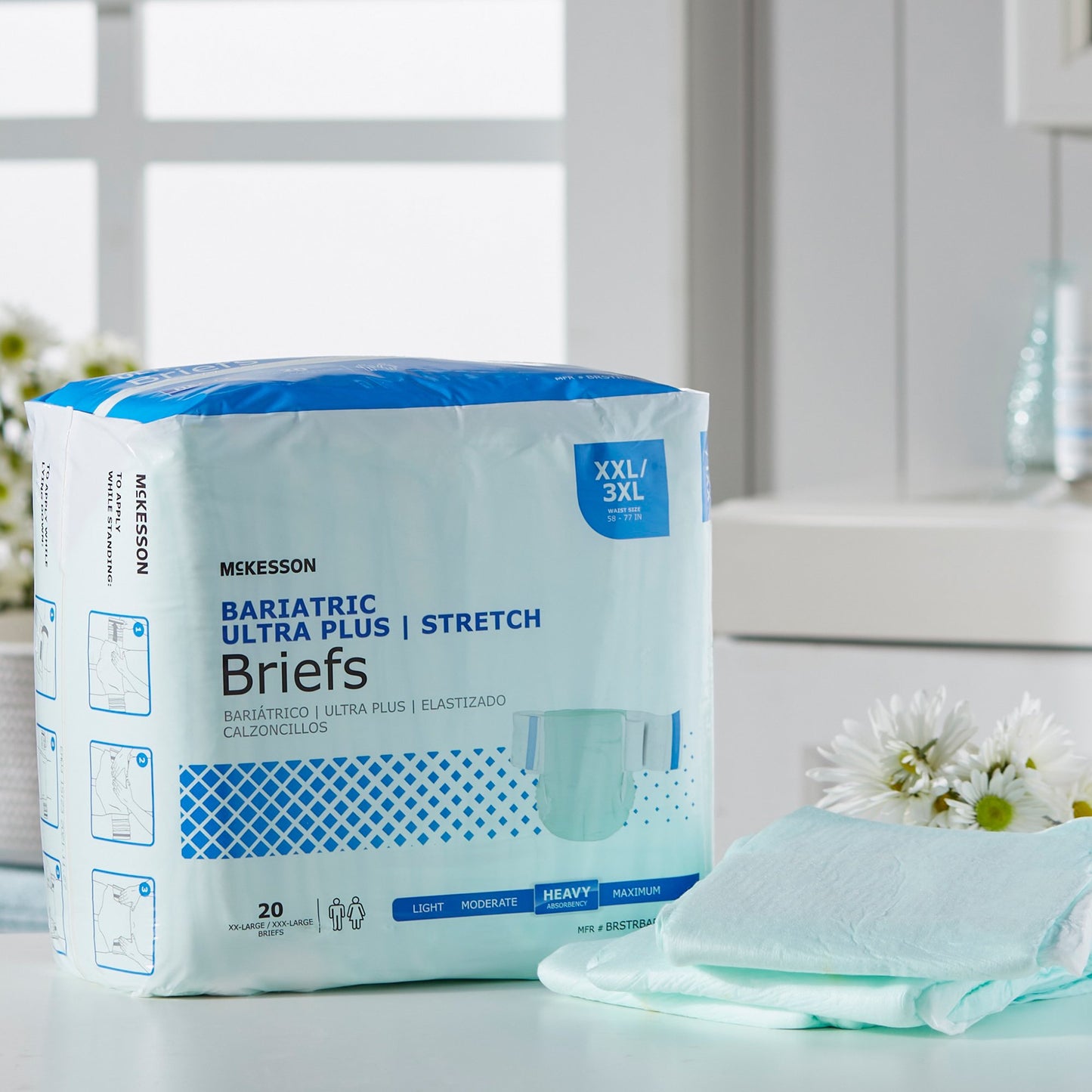 McKesson Ultra Plus Stretch Heavy Absorbency Incontinence Brief, Bariatric BRSTRBAR