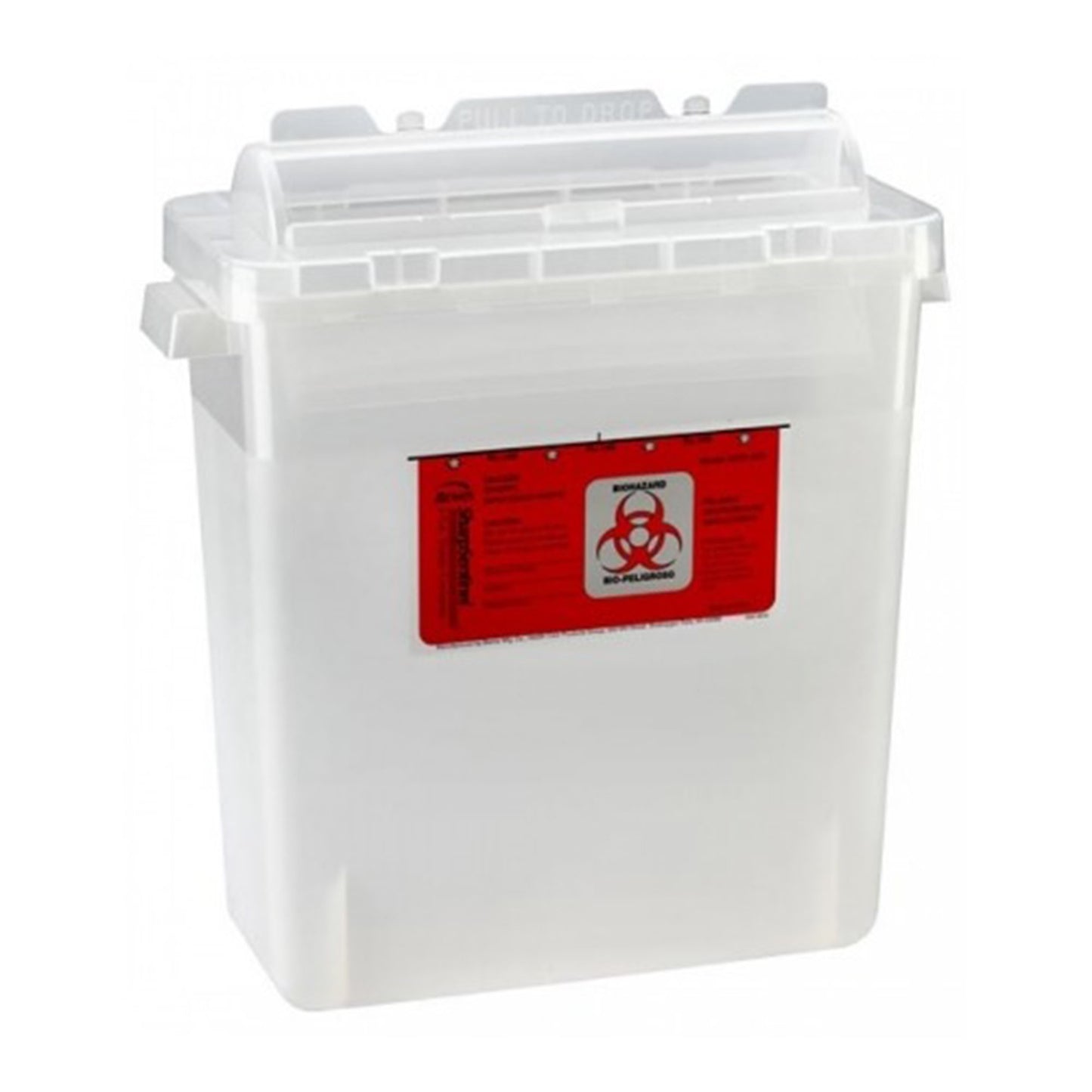 Sharps Container Bemis™ Sentinel Translucent Base 10 H X 5-1/4 W X 11 D Inch Horizontal Entry 1.25 Gallon - 175 020