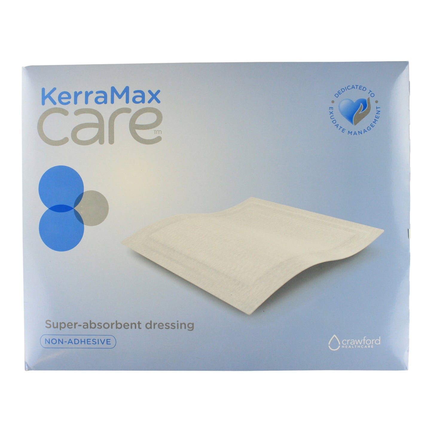 Super Absorbent Dressing KerraMax Care® Gentle Border 6 X 10 Inch Rectangle - PRD500-1177