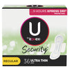 U by Kotex Security Ultra Thin Pads with Wings, Regular Absorbency 53631