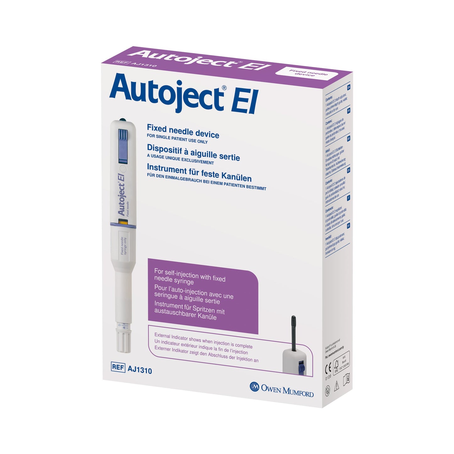 Owen Mumford Autoject EI Reusable Automatic Self Injection Device AJ 1310, Box of 1