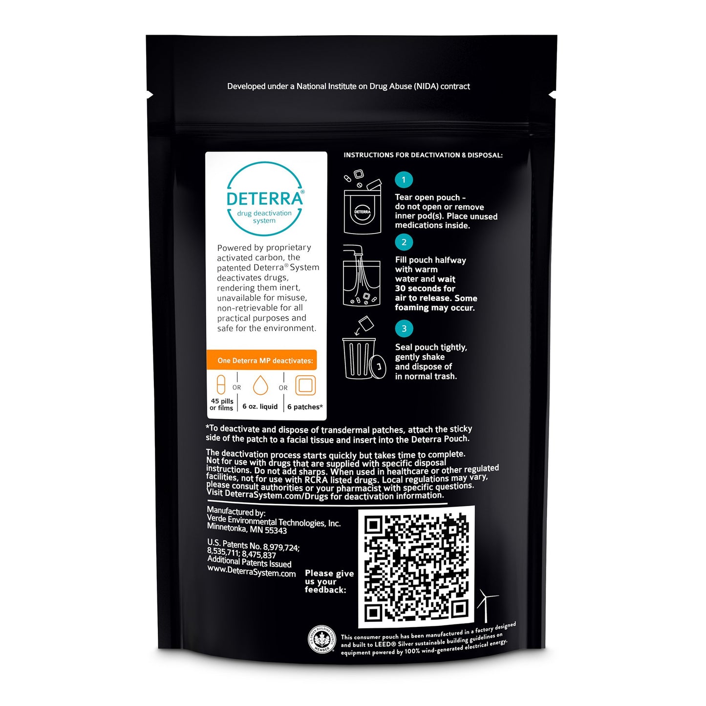 Deterra® Drug Disposal Pouch for Disposal of Pharmaceuticals, Medium 7018-CASE