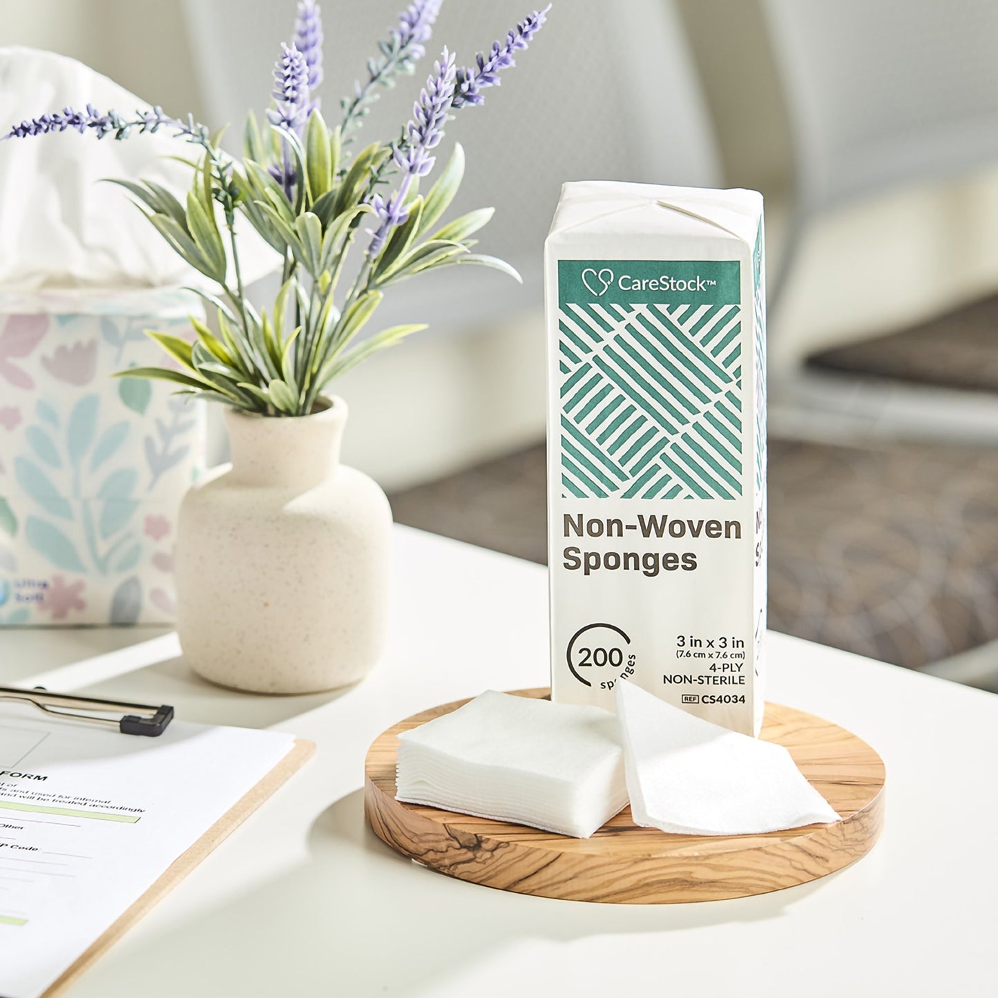 CareStock™ Nonwoven Sponge, 3 x 3 Inch, 4-Ply CS4034