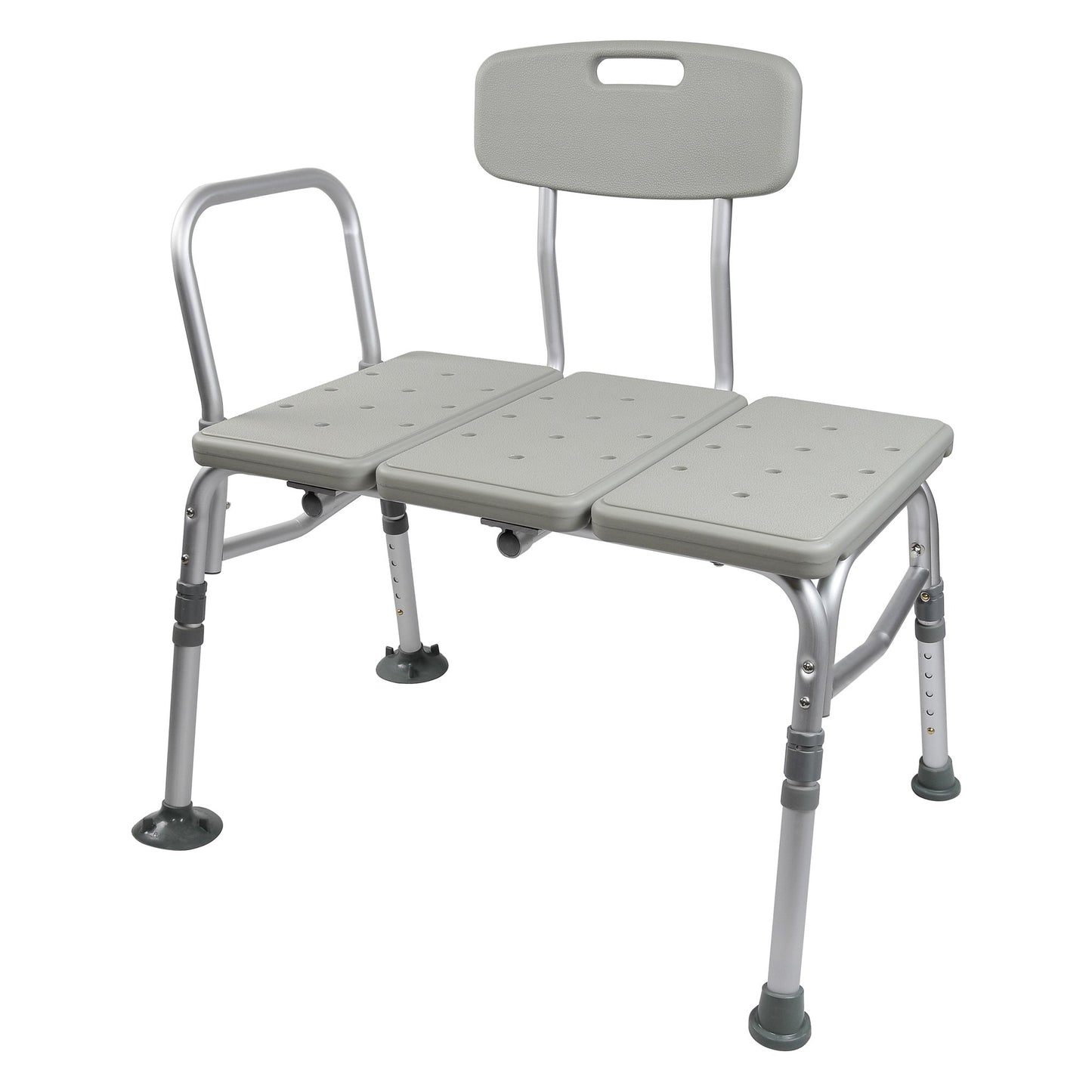 McKesson Knocked Down Bath Transfer Bench Removable Arm Rail 17-1/2 to 22-1/2 Inch Seat Height 400 lbs. Weight Capacity - 146-12011KD-2