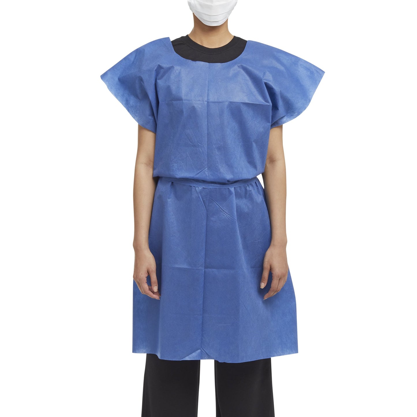 Patient Exam Gown Medium / Large Blue Disposable - 70234N