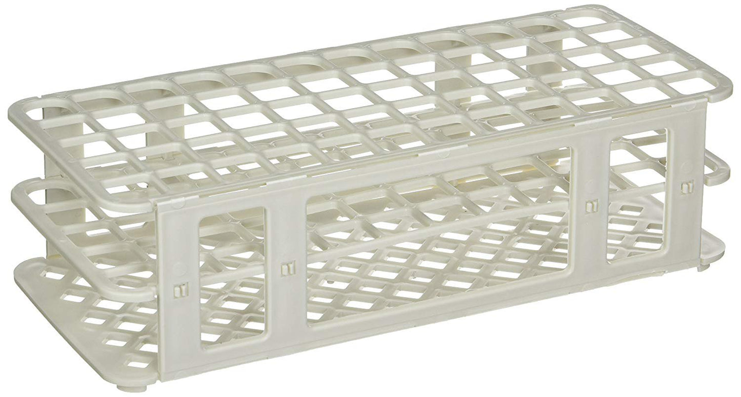 Globe® Scientific 456500 Series Test Tube Rack, 16/17mm, 60-Place, White 456503