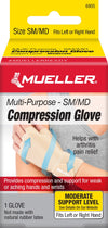 Compression Glove Mueller® Compression & Support Gloves Fingerless Small / Medium Over-the-Wrist Length Ambidextrous 6905