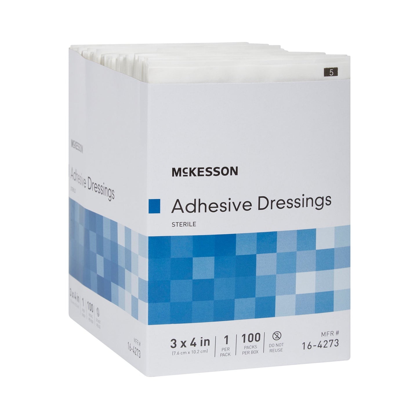 McKesson White Adhesive Dressing, 3 x 4 Inch 16-4273