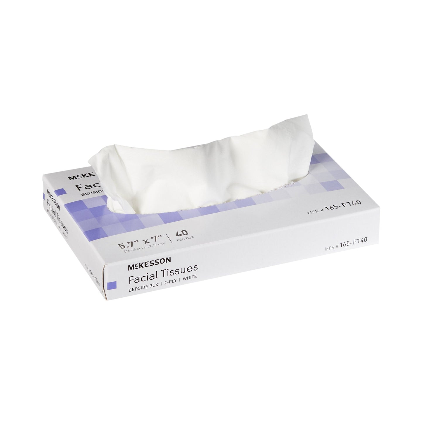 Facial Tissue McKesson White 5-7/10 X 7 Inch 40 Count - 165-FT40