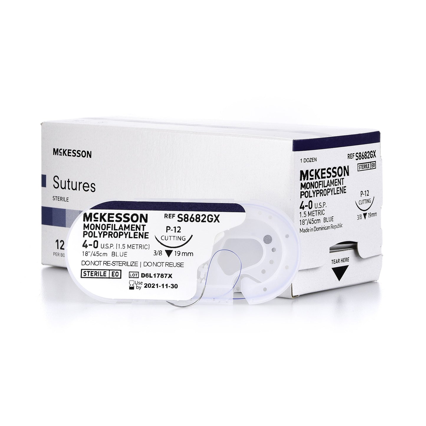 McKesson Brand McKesson Suture with P-12 Needle S8682GX, Box of 1