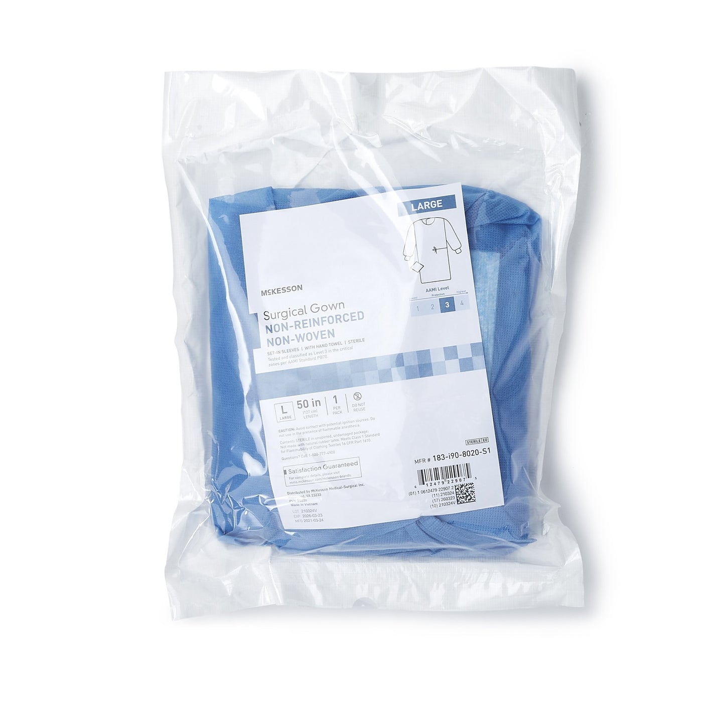 McKesson Non-Reinforced Surgical Gown with Towel 183-I90-8020-S1
