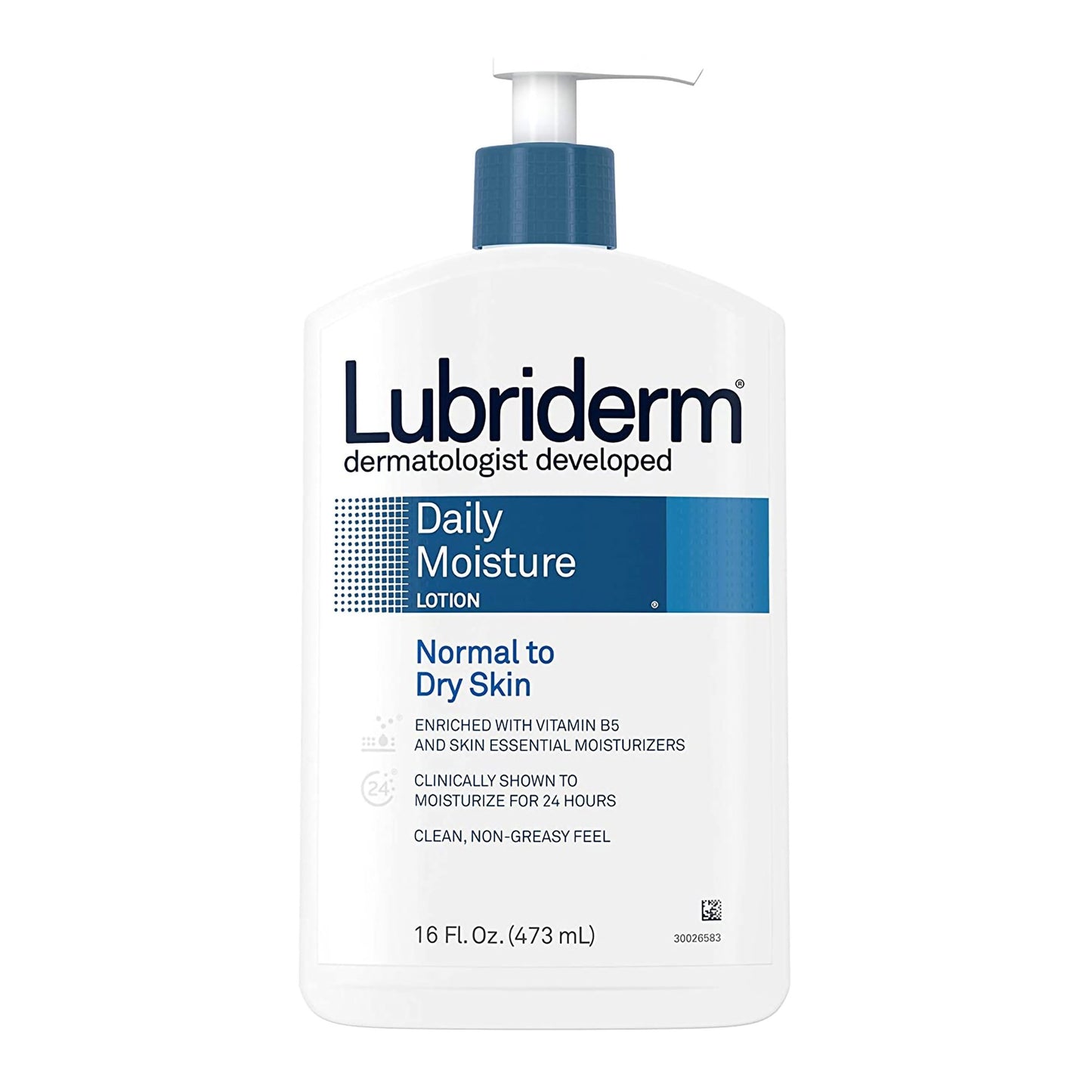 Hand and Body Moisturizer Lubriderm® Daily Moisture 16 oz. Pump Bottle Unscented Lotion - 52800048846