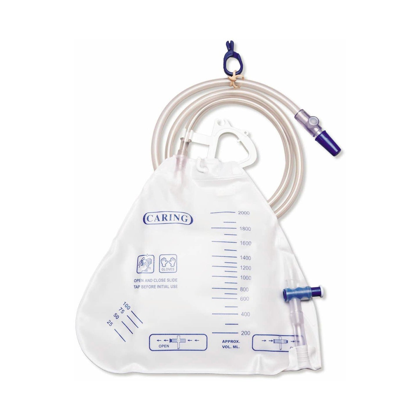 Urinary Drain Bag Medline® Anti-Reflux Valve Sterile 2,000 mL Vinyl - DYNC1674